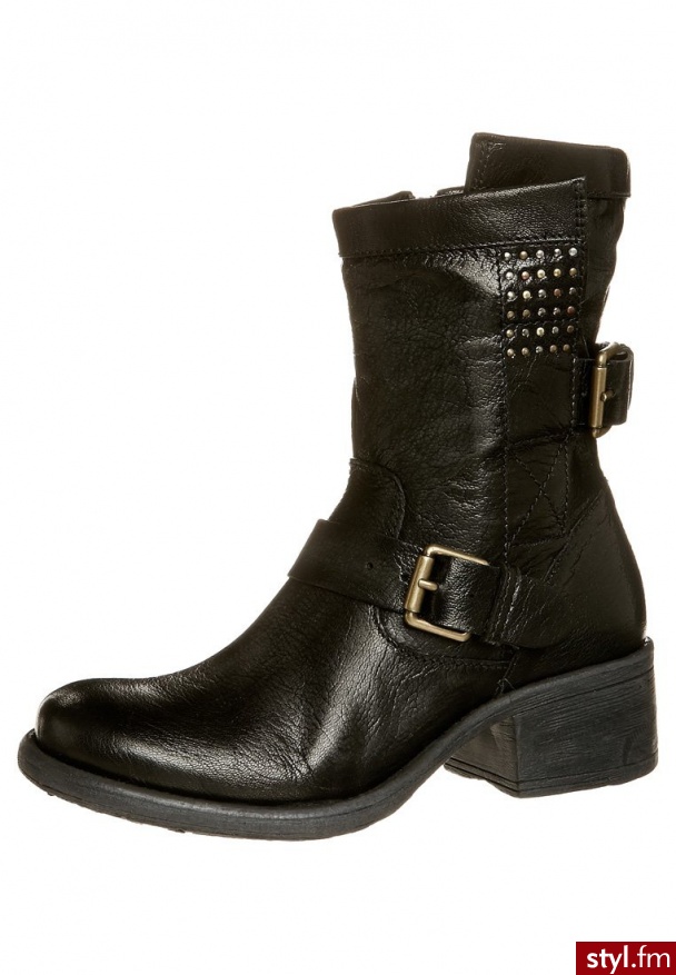 MJUS Botki kowbojki i motocyklowe czarny (604210-1750) - Botki Buty Moda