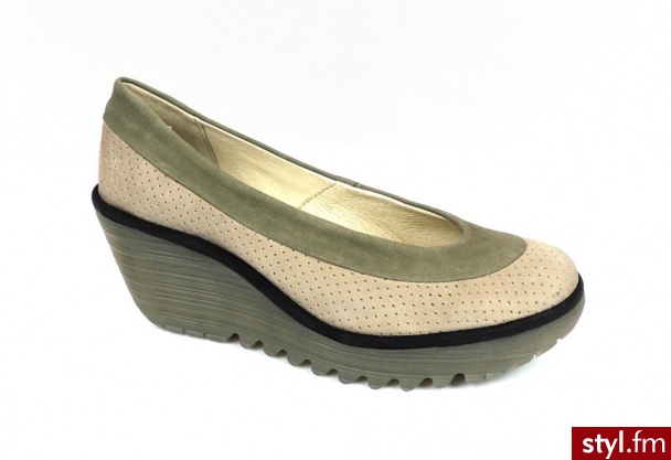 FLY London Czółenka na koturnie 0480197D - Czółenka Buty Moda