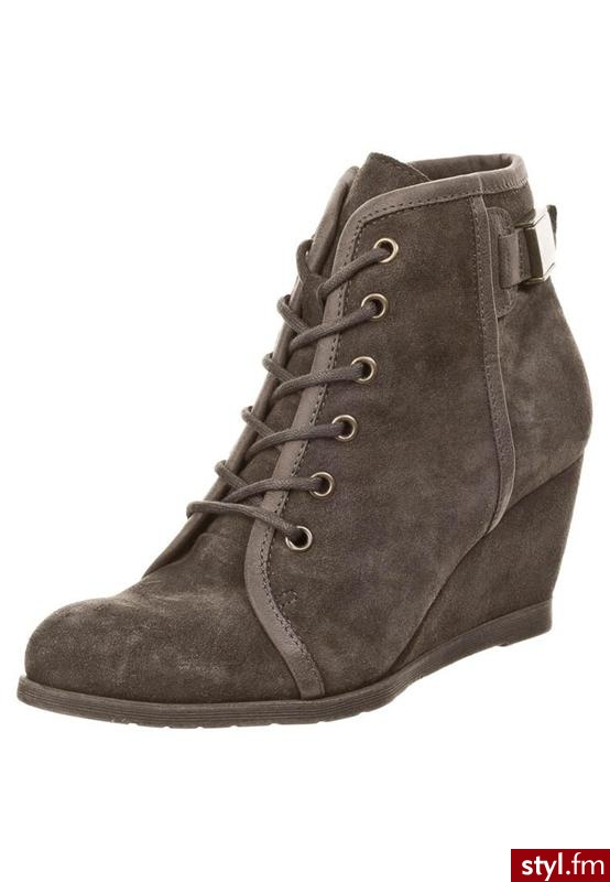 Taupage Botki i Ankle Boots szary - Botki Buty Moda