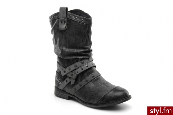 Mustang shoes PÓŁBUTY I BOTKI AUDE BY (Szary) - Botki Buty Moda