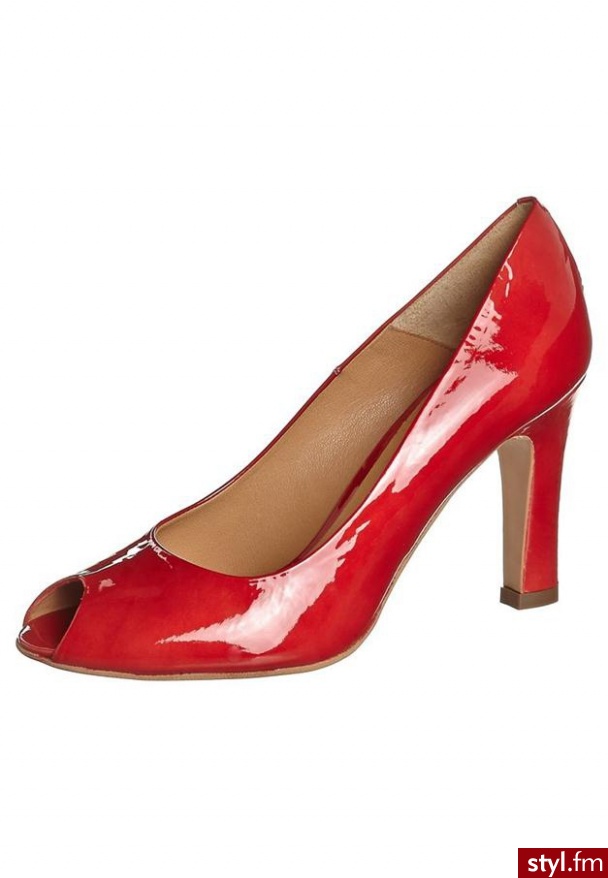 Zinda Szpilki Peep Toe czerwony - Szpilki Buty Moda