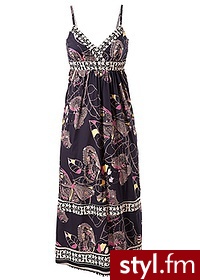 Bonprix Długa sukienka granatowo – kolorowy 957906_13555 - Pozostałe Sukienki Moda