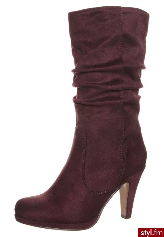 Anna Field Kozaki czerwony - Kozaki Buty Moda