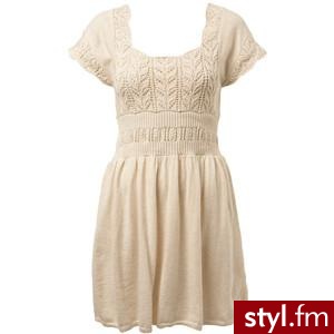 kremowa. sukienka - Pozostałe Ciuchy Moda