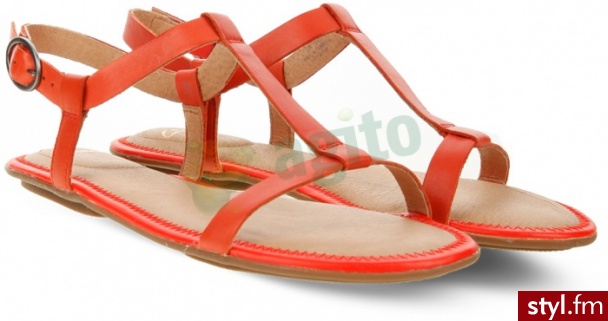 CLARKS Sandały risi hop ceglaste pomarańczowe 457422 - Sandały Buty Moda