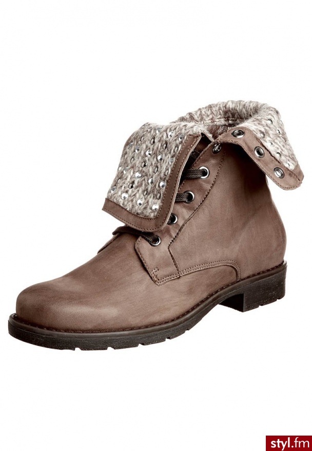 Janet Sport Botki i Ankle Boots beżowy - Botki Buty Moda
