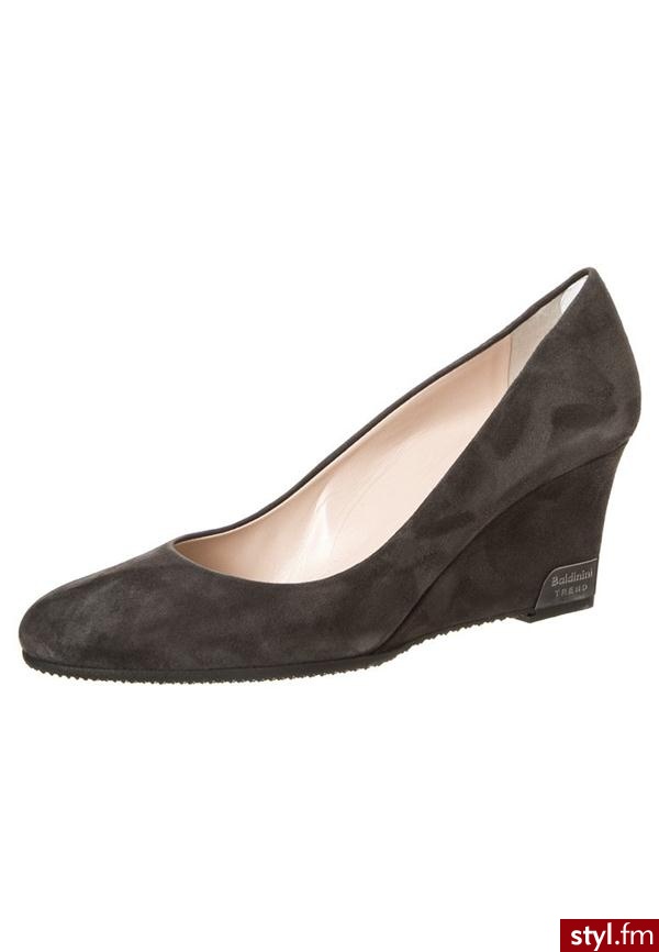 Baldinini Czółenka na koturnie szary 448826 - Czółenka Buty Moda