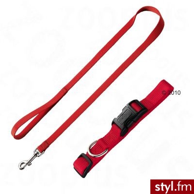Hunter zestaw Hunter: obroża Ecco Sport + smycz, czerwone - Obroża rozm. M + smycz 110 cm / 15 mm - Psy Zwierzaki