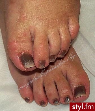 naturalne paznokcie utwardzone żelami+ kolor hybrydowy i pedicure hybrydowy - Kwadratowe Żelami Żel Paznokcie