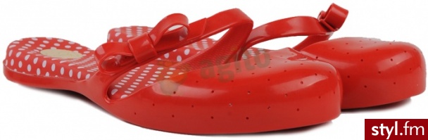 MEL Klapki pineapple czerwone 693398 - Klapki Buty Moda