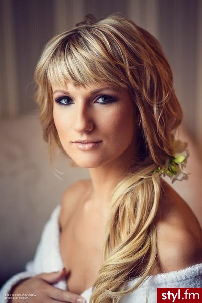 Blond Upięcie Kręcone z grzywką Na co dzień Długie Fryzury