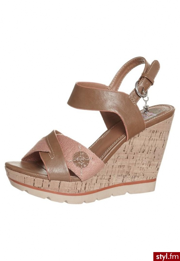 You Young Coveri Sandały na koturnie brązowy (YC80501) - Koturny Buty Moda
