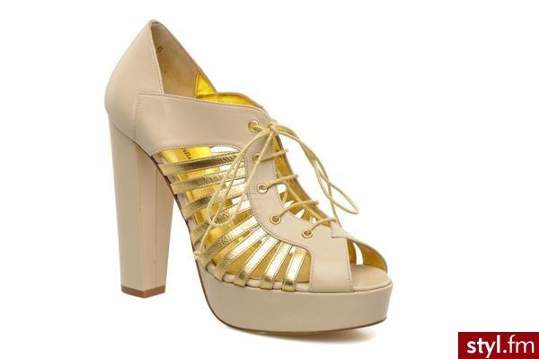 Terry de Havilland BUTY SZNUROWANE JESSIE BY TERRY DE HAVILLAND (złoty) CZÓŁENKA BEŻOWY - Czółenka Buty Moda
