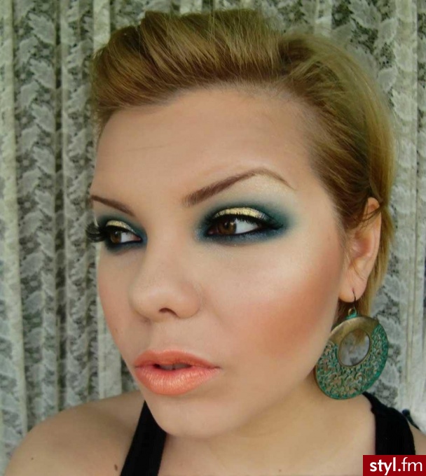 blue and gold - Wieczorowe Makijaże