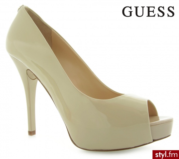 Guess HELENA3 SPUNTATO OPEN TOE PA SAND - Czółenka Buty Moda