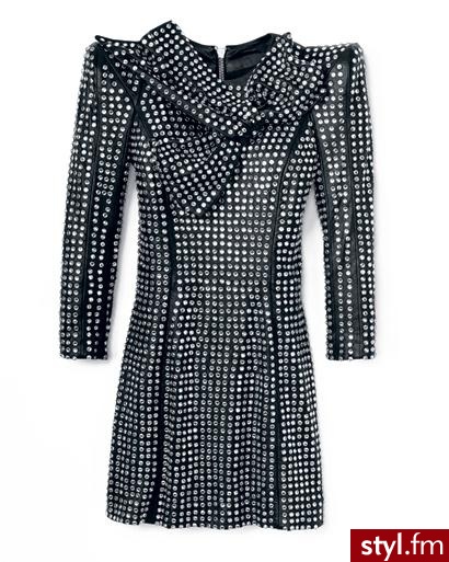 skorzana sukienka od Balmain - Pozostałe Ciuchy Moda