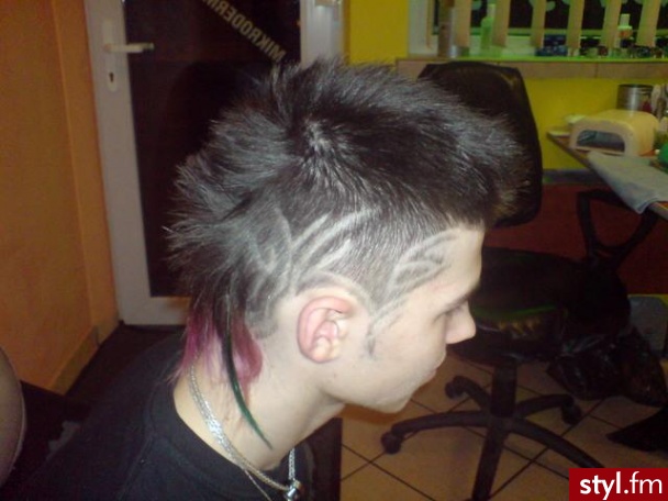 fryzura wykonana na targach fryzjerskich w katowicach. - Punk Rock Alternatywne Średnie Fryzury
