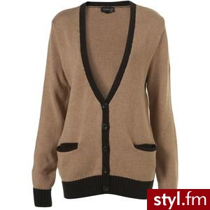 Knitted Tipped Boyfriend Cardigan - TopShop - Polyvore. Pobrano ze strony: http://www.polyvore.com/knitted_tipped_boyfriend_cardigan/thing?id=24623202 - Pozostałe Ciuchy Moda