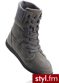 Bonprix Kozaki sportowe szary 932029_5 - Kozaki Buty Moda