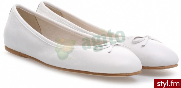 VAGABOND Baleriny bounce białe 545779 - Balerinki Buty Moda