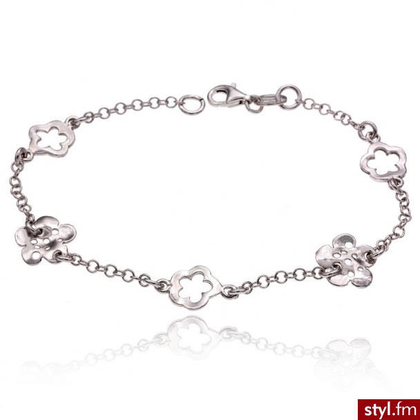 Dandelio  Srebrna Włoska Bransoletka Kwiatki NCL-BRA-0078 - Bransoletki Biżuteria Moda