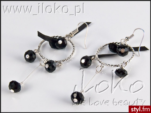 Iloko KOLCzYKI KRYSzTAŁKI KOKARDA - Kolczyki Biżuteria Moda