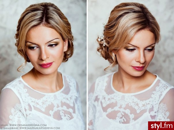 Blond Upięcie Kręcone Ślubne Długie Fryzury