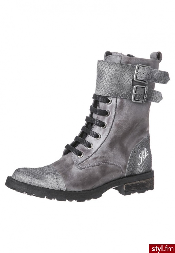 IKKS MADY Kozaki sznurowane szary (I01064) - Kozaki Buty Moda