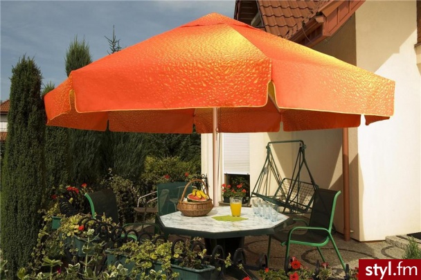 Litex Parasol Okrągły o Średnicy 4m Orangina Komplet z Podstawą - Parasole Dodatki Moda