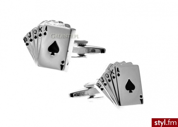 Galante Spinki do mankietów Poker SD-1316 - Opaski i spinki Dodatki Moda
