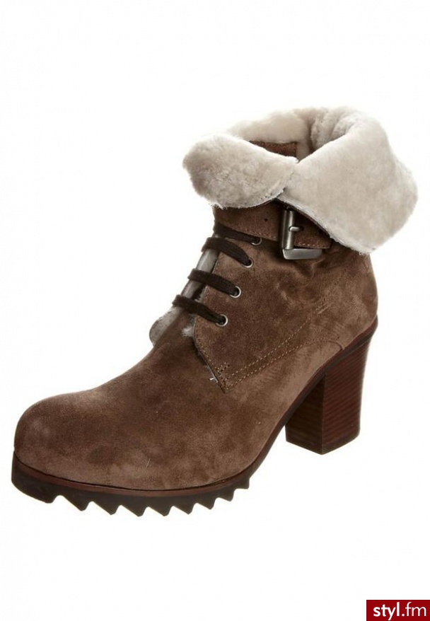 Donna Carolina Botki sznurowane brązowy - Botki Buty Moda