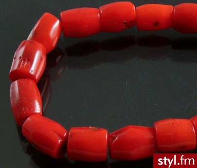 Koral malinowy beczułki ok.13/8mm - Korale Biżuteria Moda