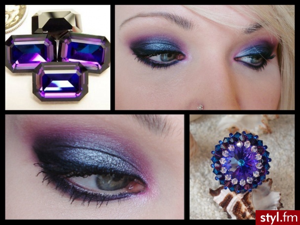 Swarovski Elements Makeup - Heliotrope - Wieczorowe Makijaże