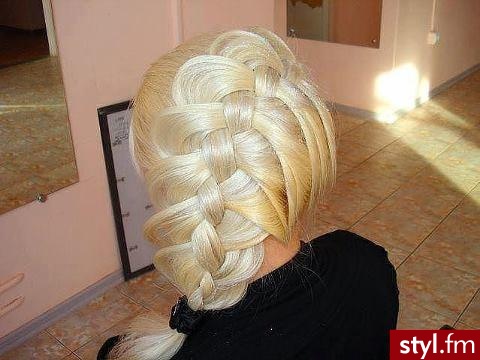 Blond Warkocze Proste Wieczorowe Długie Fryzury