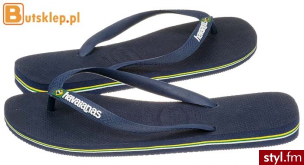 HAVAIANAS BUTY BRASIL LOGO MARINHO NAVY BLUE 4110850-0555 - Klapki Buty Moda