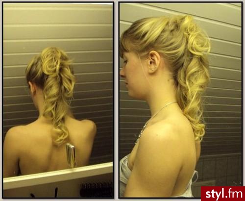 Blond Upięcie Kręcone Wieczorowe Średnie Fryzury