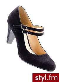 Bonprix Czółenka skórzane czarny 979283_17856 - Czółenka Buty Moda