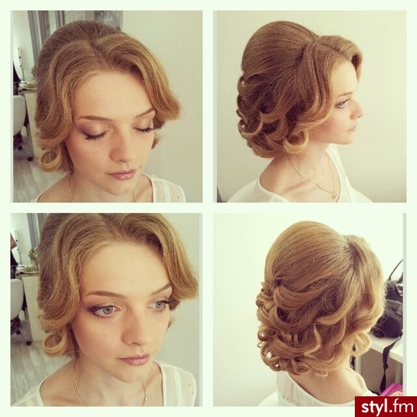 Blond Upięcie Kręcone Ślubne Długie Fryzury