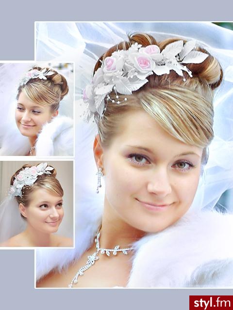 Blond Kok Proste z grzywką Ślubne Długie Fryzury