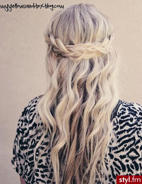Blond Warkocze Proste Na co dzień Długie Fryzury