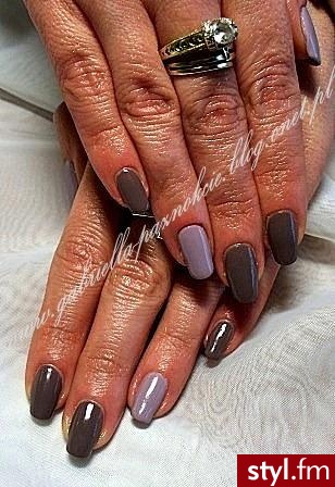 manicure hybrydowy CDN Shellac i Harmony Gelish - Kwadratowe Żelami Naturalne Paznokcie