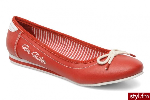 Tom Tailor Balerinki Asti 0617100 (Czerwony) - Balerinki Buty Moda