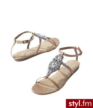 Strass-design sandals - Caramel - Promod. Pobrano ze strony: http://www.promod.eu/footwear/sandals/strass-design-sandals-caramel-R2290196083.html - Pozostałe Buty Moda