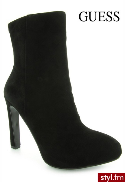 Guess BOTKI NILE STIVALETTO BOOTIE SUEDE BLACK - Botki Buty Moda
