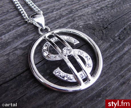 Jubileo.pl WISIOR BLING BLING DOLAR kolor srebrny łańcuszek pancerka rr16 - Łańcuszki Biżuteria Moda