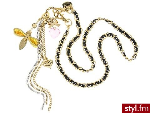 Długi wisiorek z karabińczykiem i multum różnych przewieszek - Betsey Johnson - 64$ - Pozostałe Dodatki Moda