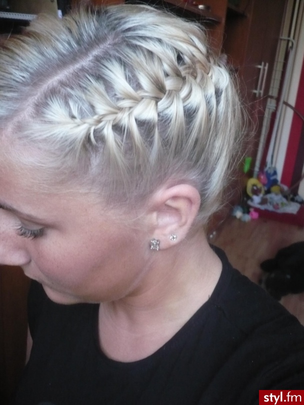 Blond Warkocze Proste Na co dzień Średnie Fryzury