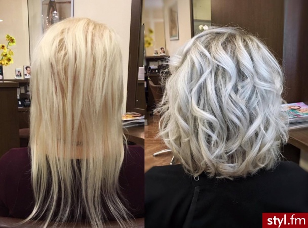 Trudna i wielogodzinna metamorfoza. - Blond Rozpuszczone Proste Na co dzień Średnie Fryzury