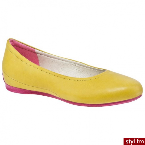 ECCO Baleriny Angel 23903301024 Żółty (Melon) - Balerinki Buty Moda