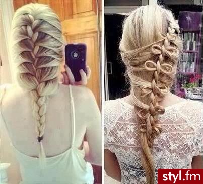 Blond Warkocze Proste Na co dzień Długie Fryzury
